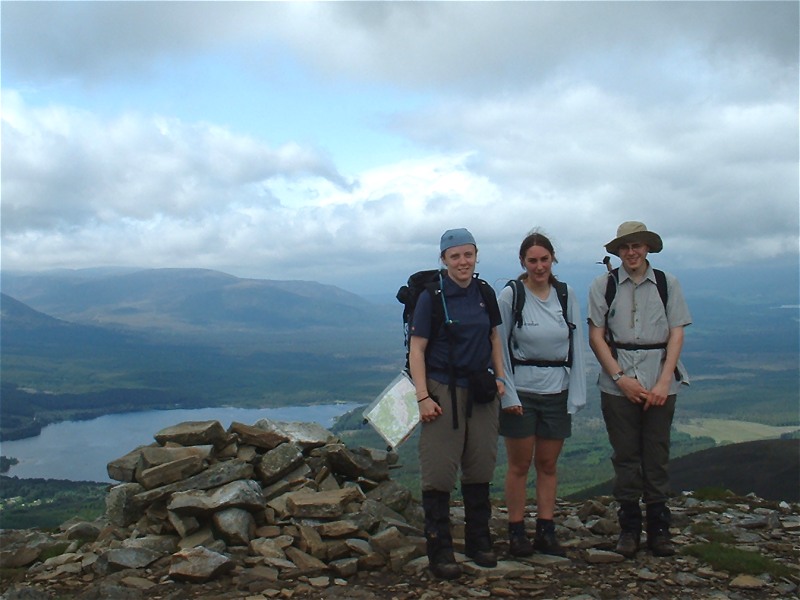 Kate, Becky & Alisdair on the Cairngorms