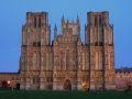 A long exposure of Wells Cathedral at twilight