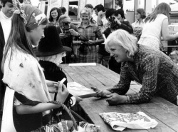 Professor Dorothy Hodgkin at the annual Founder's Day Fete
