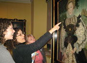 The students with a portrait of an unknown woman, previously thought to be Mary Queen of Scots