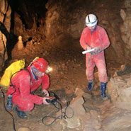 Prof Zilhao (standing on right) in the cave