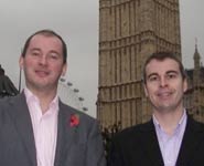 Stephen Williams MP (left) with Dr Chris Truman outside the Houses of Parliament