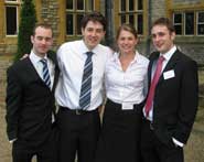 Left to right: Competition winners Chris Joyner, Daniel Carew, Rebecca Rice, Graham Britton