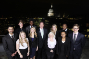 A group of Bristol University students chosen as part of the Lloyds Scholars programme are pictured with Truett Tate, Lloyds Group Executive Director