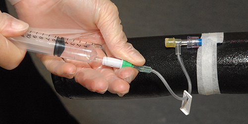 administering drugs through model catheter